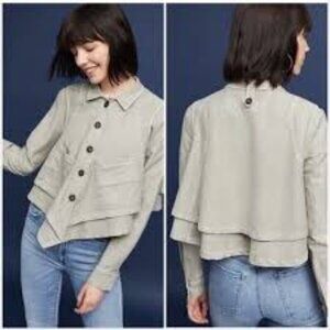 Anthropologie Hei Hei Renley Handkerchief Jacket in Green | XS